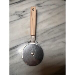 VTG EKCO USA Pizza Cutter Stainless Steel Blade Tan Plastic Handle Mid Century